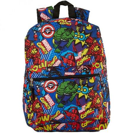 BETTER THAN A BRAND 16 in. Classic Heroes Action Collage All Over Print Backpack BE3601751